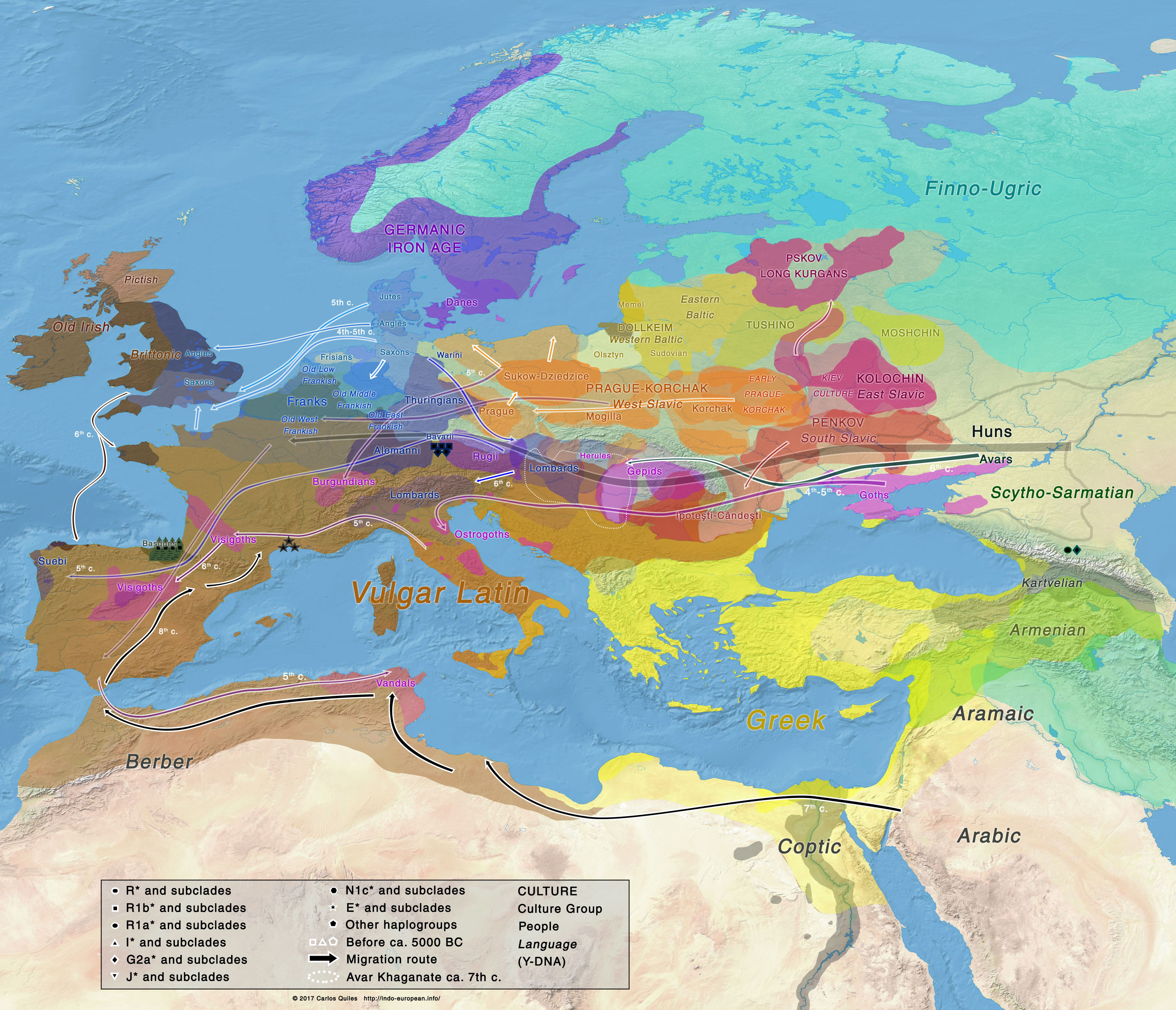 Germanic Tribes During The Barbarian Migrations Show Mainly R1b Also I   Antiquity Europe 