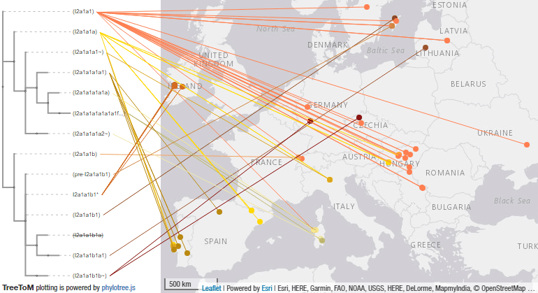 haplogroup-i2a1a1-map